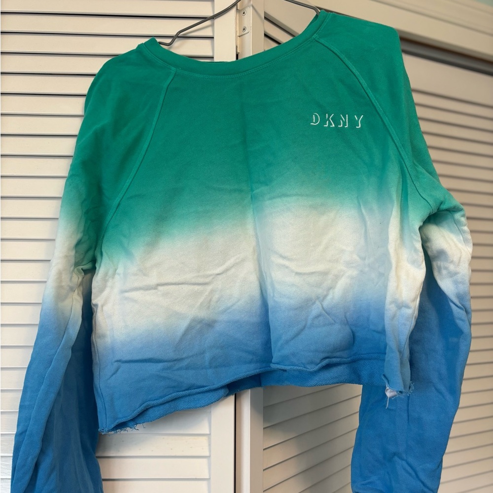 DKNY Green and Blue Ombre Sweatshirt